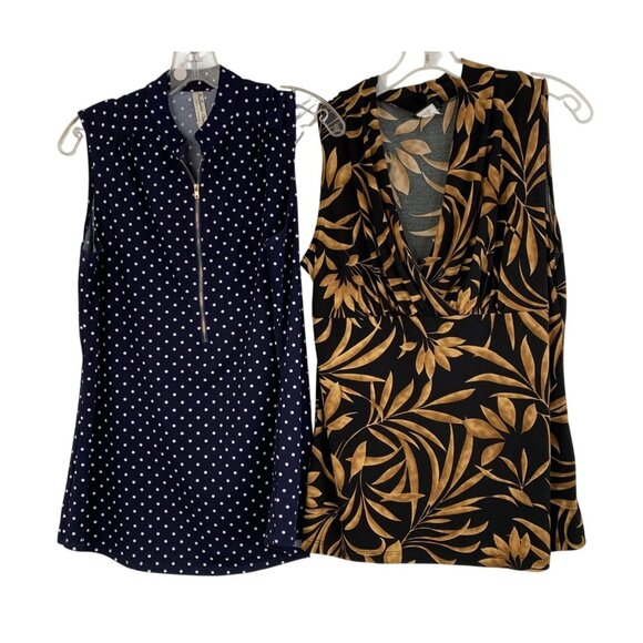 Lot of 2 Tops Perception +  JKLA SL Tunic Size L Dot and Tropical Resort 8839 - Picture 3 of 11